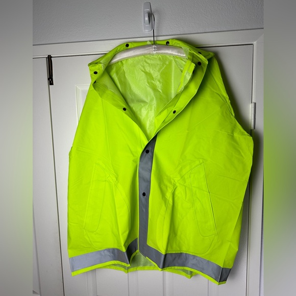 SET Pant & Jacket Safety Waterproof Black VEA 700 Pant 3XL Neese Lime Coat 2XL - Picture 4 of 7